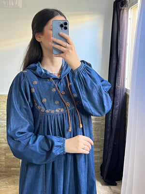 robe en jean avec broderie - TopVetmentsDZ