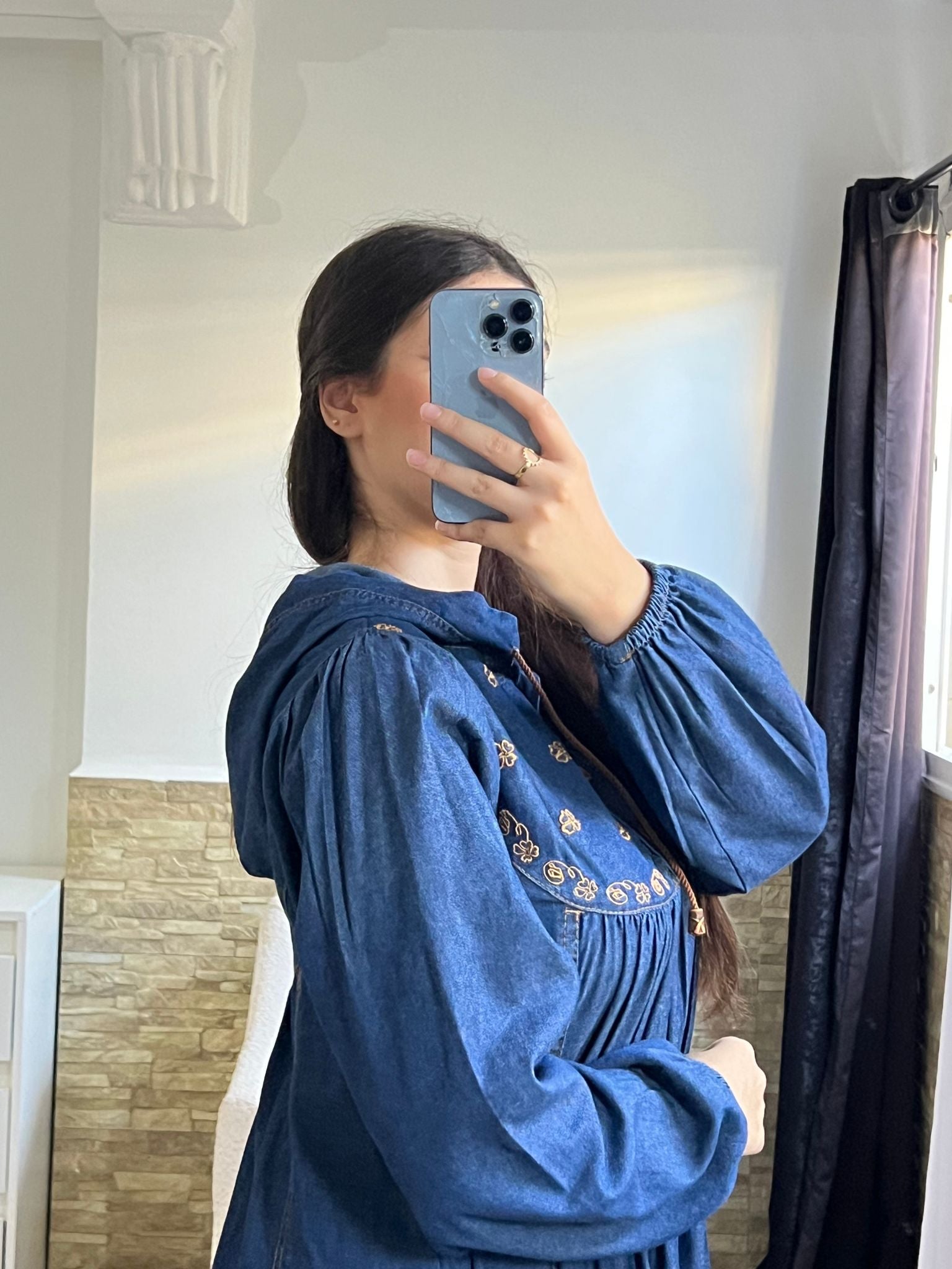 robe en jean avec broderie - TopVetmentsDZ