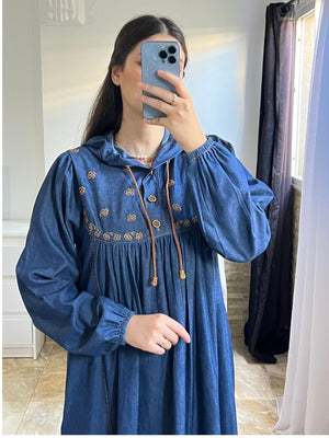 robe en jean avec broderie - TopVetmentsDZ