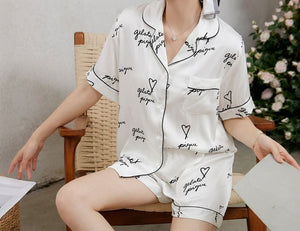 pyjama short en satin - TopVetmentsDZ