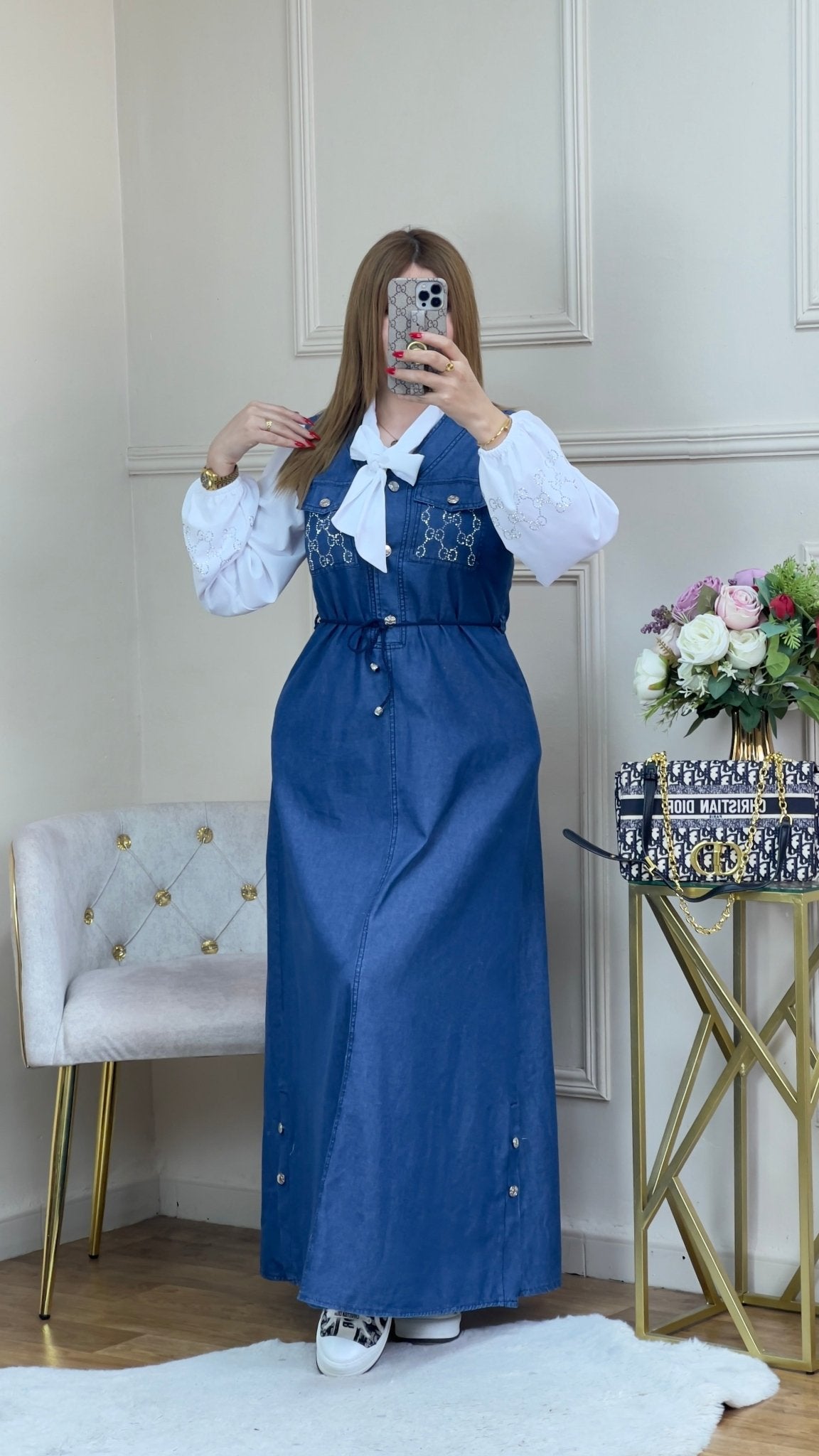 Robe En jeans avec chemise - TopVetmentsDZ