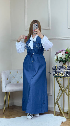 Robe En jeans avec chemise - TopVetmentsDZ