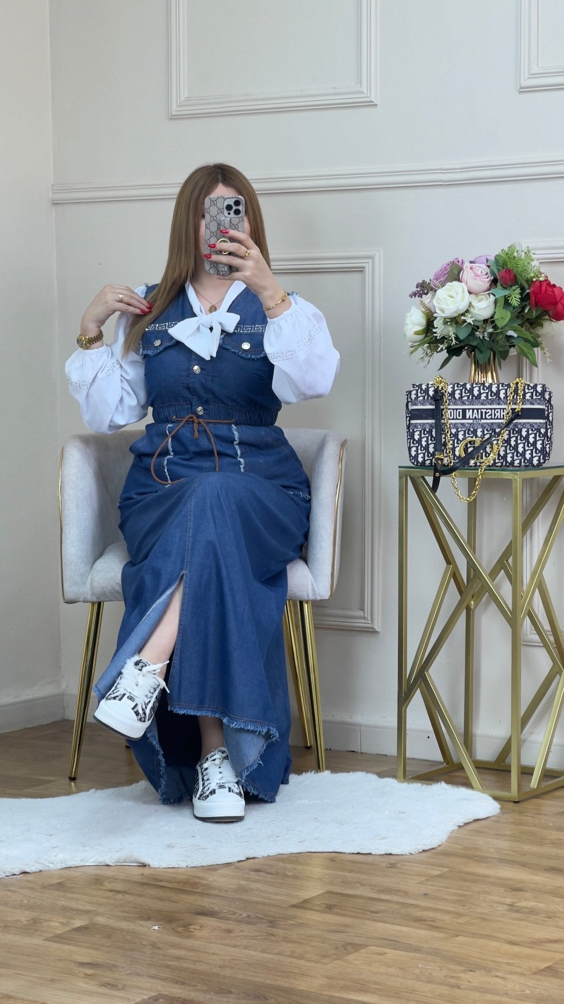 Robe jean avec chemise blanc - TopVetmentsDZ
