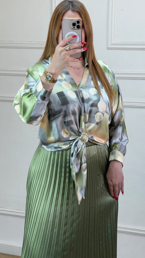 Ensemble Chemise Et Jupe Palissé - TopVetmentsDZ
