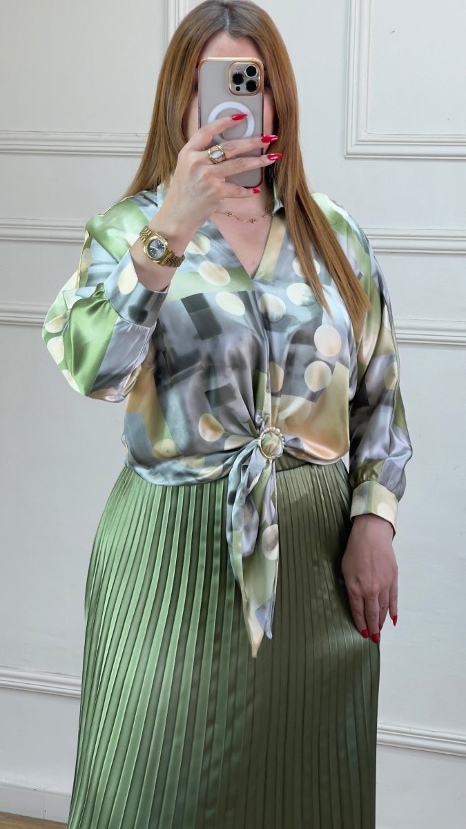 Ensemble Chemise Et Jupe Palissé - TopVetmentsDZ