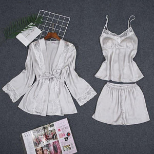 pyjama short en satin avc kimono - TopVetmentsDZ